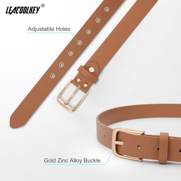 5982 Women Leather Belt With Gold Buckle Fashion Ladies Waist main image 7